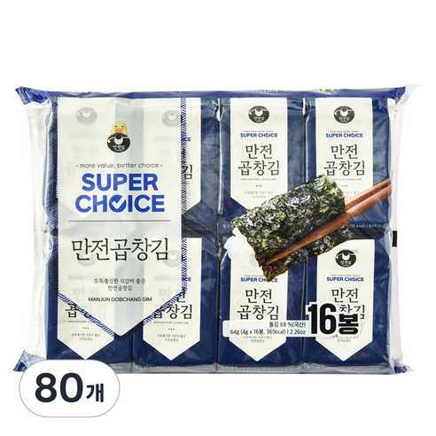 만전김 슈퍼초이스 곱창김, 4g, 80개