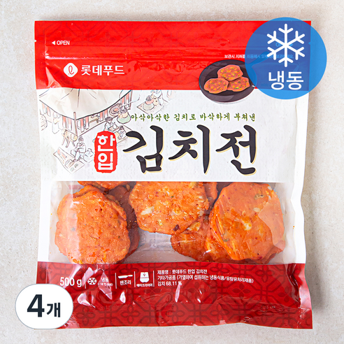 한입 김치전 (냉동), 500g, 4개