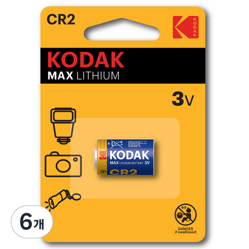 코닥 MAX CR2 3V 리튬 건전지, 1개입, 6개