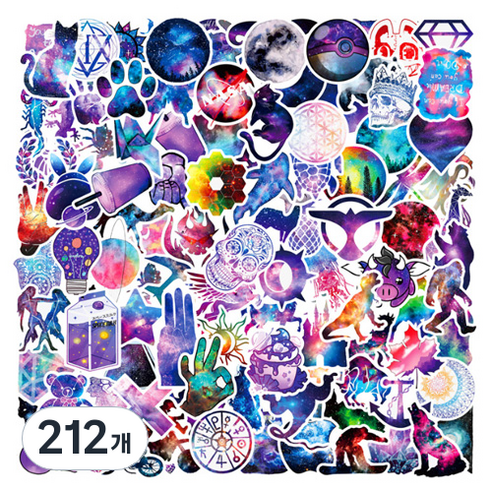 데코 DIY 캐리어 노트북 스티커 유니버스, 212개, 렌덤발송