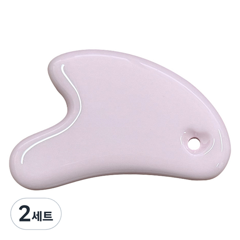 하트 괄사 마사저 + 파우치 세트, 핑크, 2세트