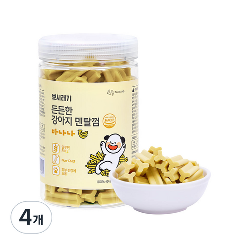 뽀시래기 든든한 강아지 덴탈껌, 바나나, 300g, 4개