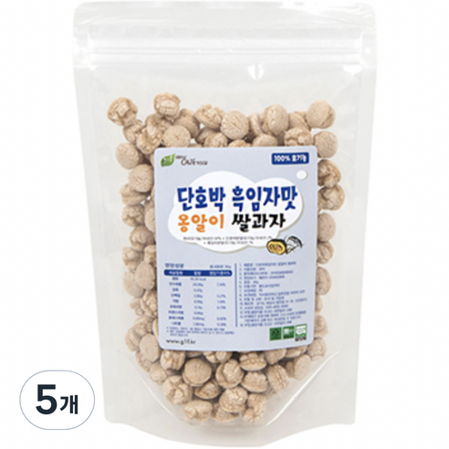 그린원푸드 유기농 옹알이 유아 쌀과자, 혼합맛(단호박/흑임자), 30g, 5개
