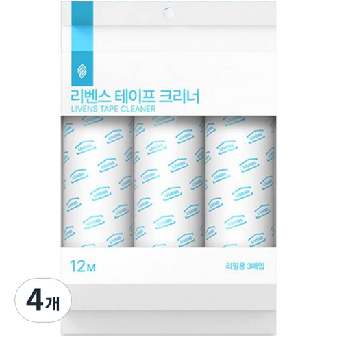 자우버탁 사선컷팅 돌돌이 테이프 클리너 리필 3p, 4개
