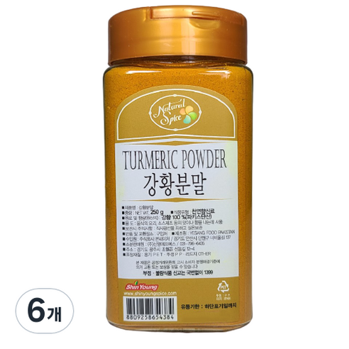 내츄럴스파이스 터머릭 분말, 250g, 6개