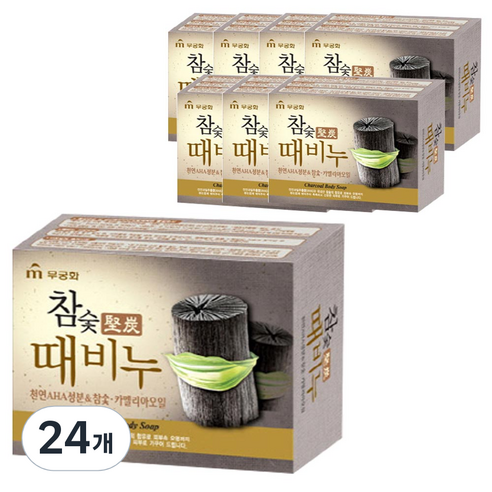 무궁화 참숯 때비누, 100g, 24개
