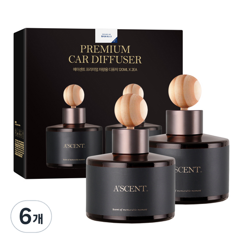 에이센트 차량용 디퓨저 세트, 22 화이트머스크, 120ml, 6개