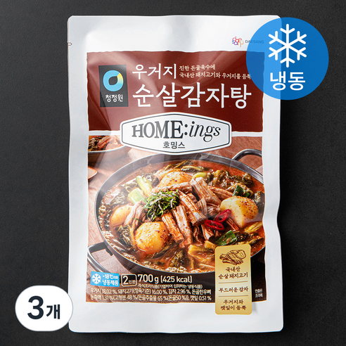 청정원 호밍스 우거지 순살 감자탕 (냉동), 700g, 3개
