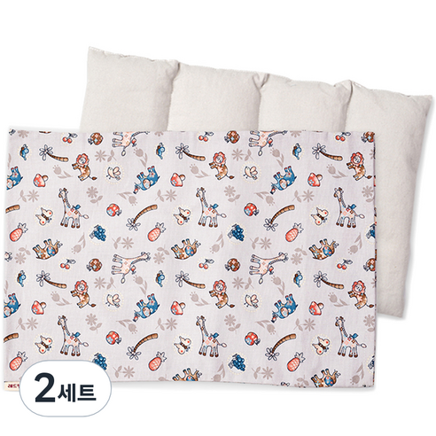 레드빈 복부형 팥찜질팩 + 동물원 Zoo 커버 세트, 2세트