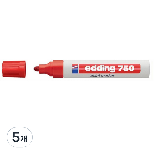 에딩e-750 페인트마카 02, 적색, 5개