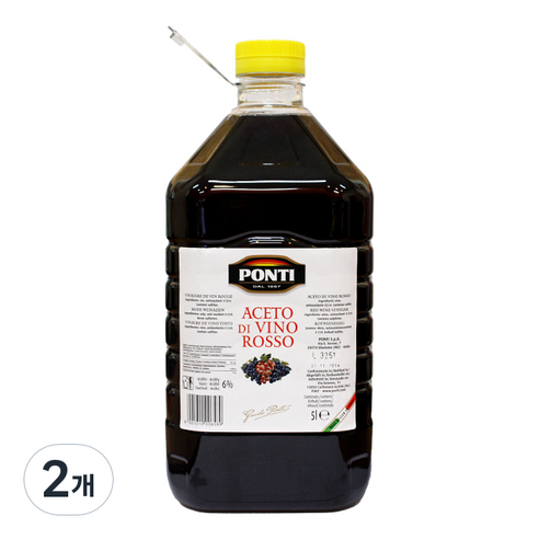 폰티 레드 와인식초, 5L, 2개