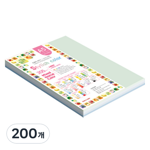 종이문화 스타일리쉬 두꺼운 혼합색지 205g 06 SN Blue Tone, 200개