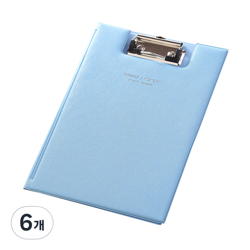 동아피엠에스 가죽 커버 클립보드 31.5 x 22.5 cm, 스카이, 6개