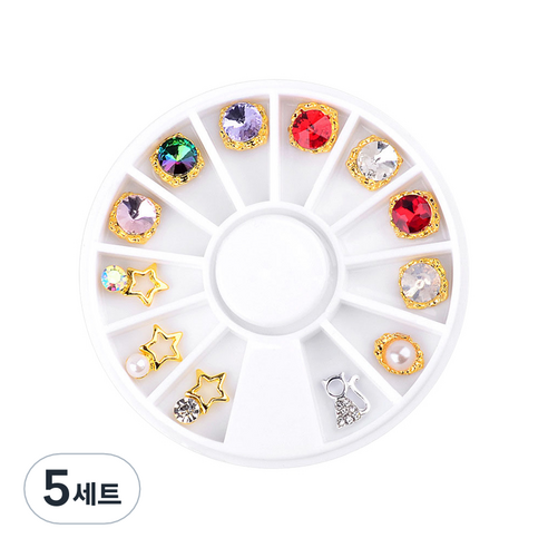 스위스녹스 웨딩 쥬얼리 스톤 네일 파츠 12종 세트, 078, 5세트