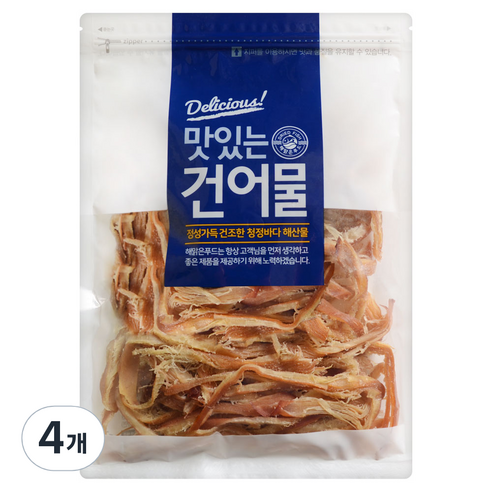 해맑은푸드 바베큐 조미오징어, 300g, 4개