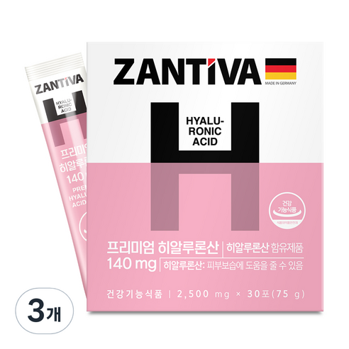 내츄럴플러스 잔티바 프리미엄 히알루론산 30p, 75g, 3개