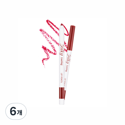 미샤 실키래스팅 립 펜슬 0.25g, 멜팅키스, 6개