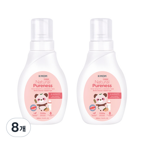 케이맘 퓨어니스 젖병세정제 거품형 용기, 500ml, 8개