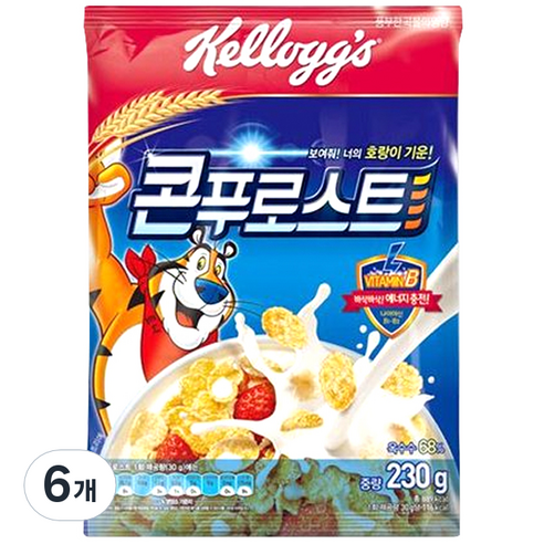 켈로그 콘푸로스트 시리얼, 230g, 6개