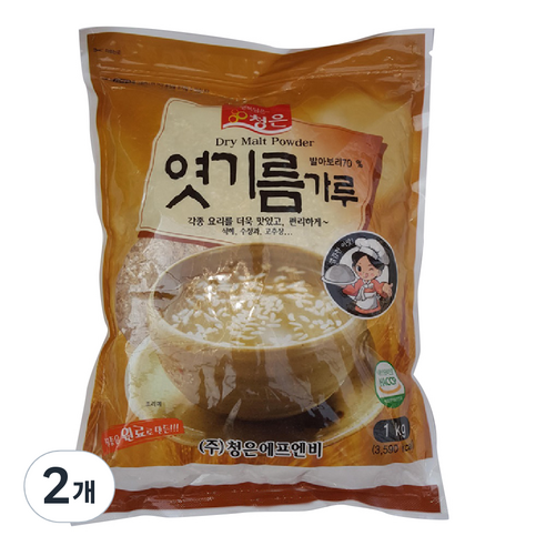 청은 엿기름가루 혼합, 1kg, 2개