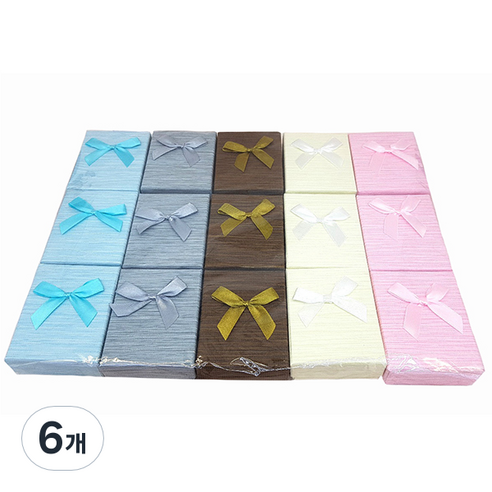 스트라이프 5종 x 3p 케이스 세트, 하늘, 연그레이, 브라운, 아이보리, 핑크, 6개
