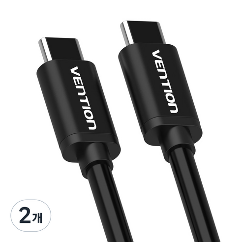 벤션 무산소 C to C타입 고속데이터 충전 미러링 USB 3.0 케이블, 혼합 색상, 2개, 1m