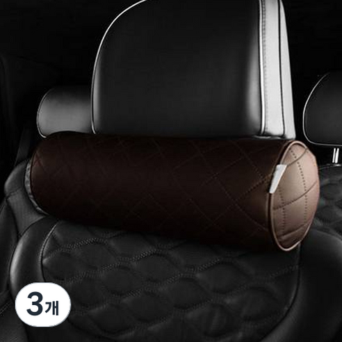 메이튼 차량용 프리미엄 목쿠션, 브라운, 3개