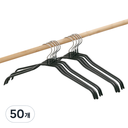살림의기술 스타일 옷걸이, 블랙, 50개