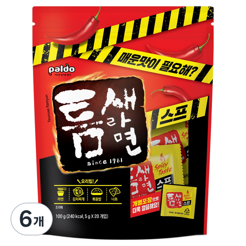틈새라면 팔도 틈새라면 스프 20p, 100g, 6개