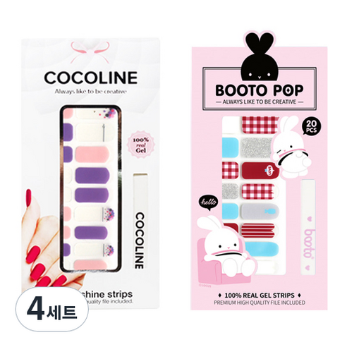 코코라인 붙이는 젤네일스트립 세트, COCO No 132, BT No 6, 4세트