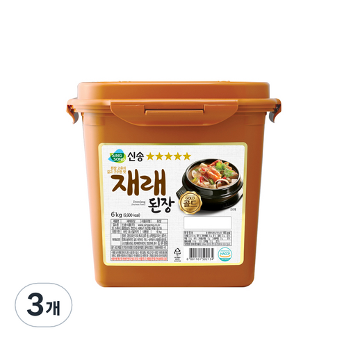 신송 재래된장, 6kg, 3개