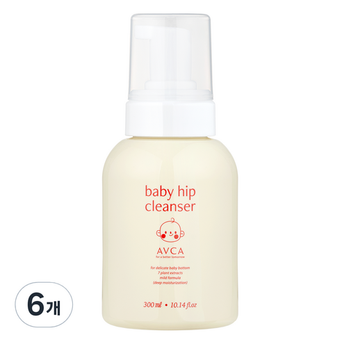 아브카 유아용 순한 엉덩이 포밍 약산성 클렌저 무향, 6개, 300ml