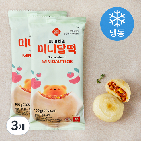 낭만부부 토마토바질 미니달떡 (냉동), 100g, 3개, 2개입