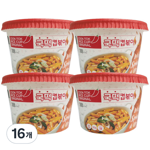 추억의국민학교떡볶이 국떡 컵볶이 오리지날, 163g, 16개