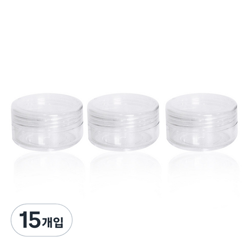 TRAVEL BUDDY 원형크림 용기 세트 3.8 x 2 cm, 혼합 색상, 15개