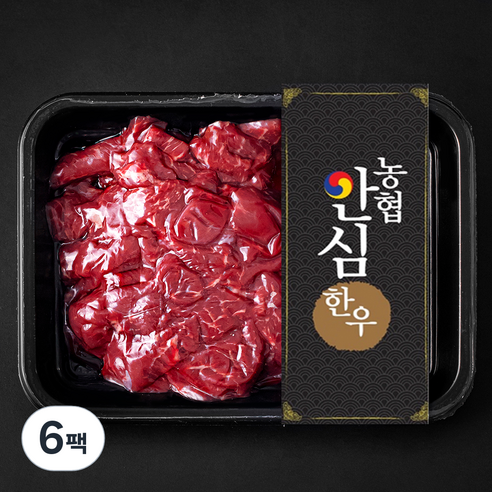농협안심한우 정육 세절 1+등급 국거리용 (냉장), 300g, 6팩