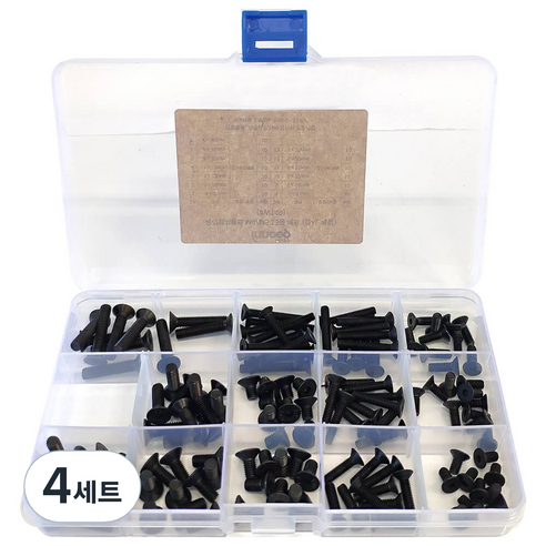 이노공구 육각 렌치 볼트 접시 메탈 M4 M5 13종 10개입 W149, 4개