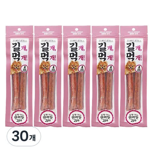 참좋은간식 길개먹개 강아지 간식 2p, 30개, 연어맛