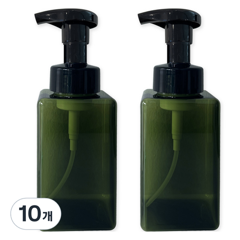 뉴앤룩 디스펜서 핸드워시 거품용기 450ml, 그린, 10개