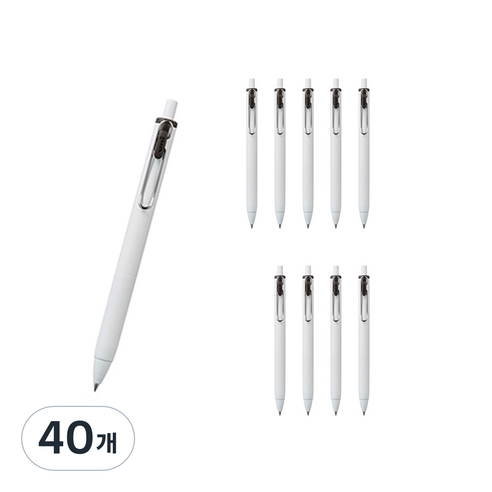 유니볼 원 중성 잉크펜 0.38mm, 브라운블랙, 40개