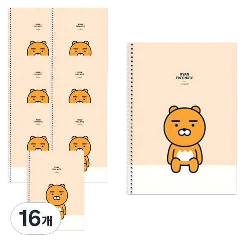 카카오프렌즈 스프링 연습장 노트, 라이언, 16개