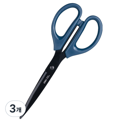 델리 블랙 코팅 가위 대형 210mm E6010S, 블루(E6010S_BL), 3개