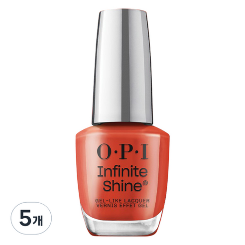 오피아이 인피니트 샤인 젤 라이크 매니큐어, ISL 131 Knock ''Em Red, 15ml, 5개