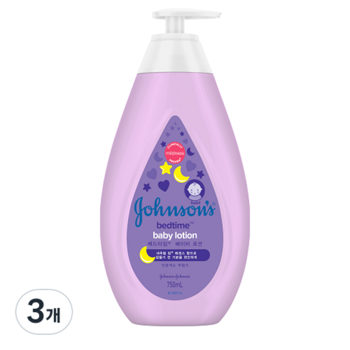 존슨즈베이비 베드타임 로션, 750ml, 3개