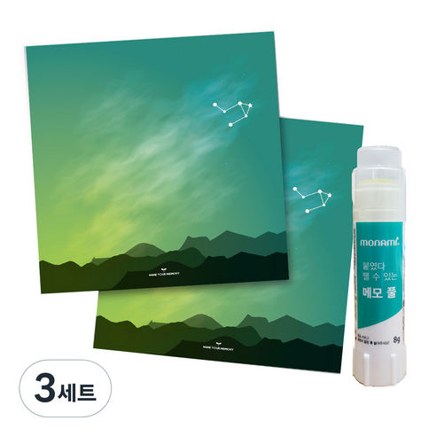 꼼꼬미 12 별자리 메모지 2p + 재접착풀, 천칭자리, 3세트