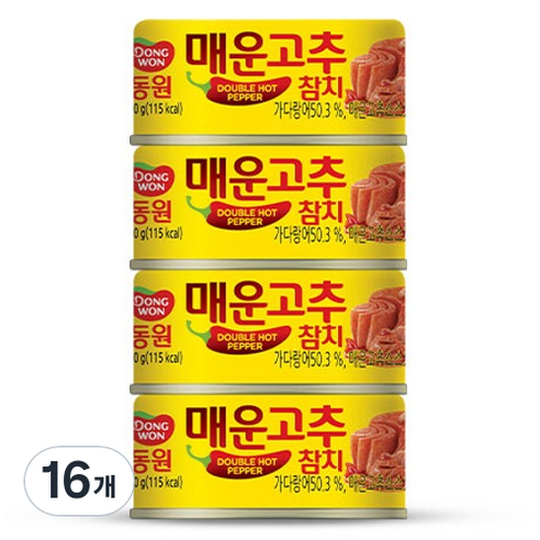 동원 매운 고추 참치, 90g, 16개