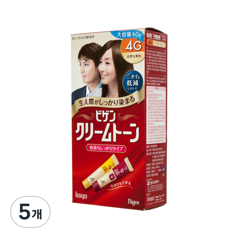 비겐 크림톤 염색제, 4G자연밤색, 5개