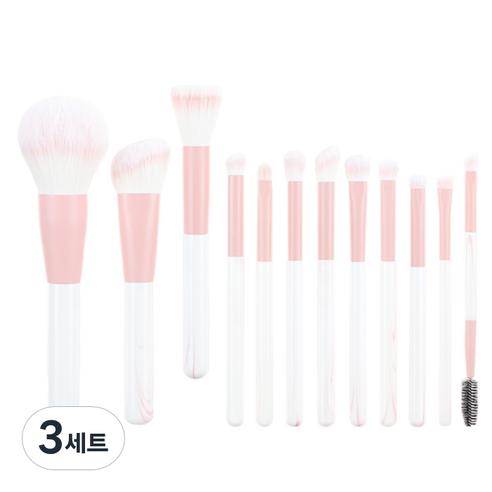 디에스 파스텔 메이크업 브러쉬 세트, 핑크, 3세트