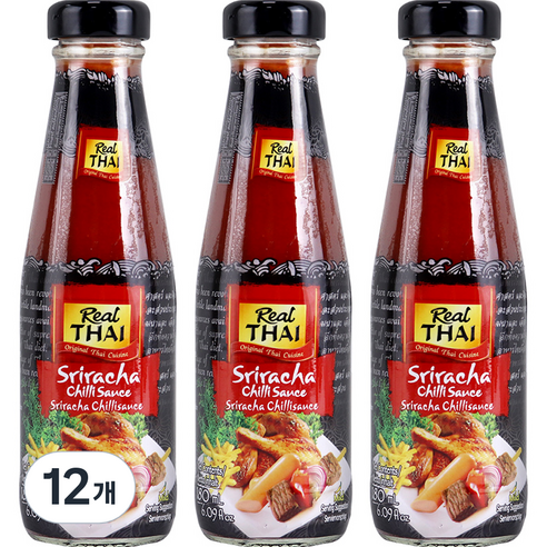 리얼타이 스리라차 칠리 소스, 180ml, 12개