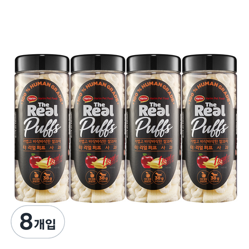 하림펫푸드 더리얼 퍼프 강아지 간식, 사과, 38g, 8개